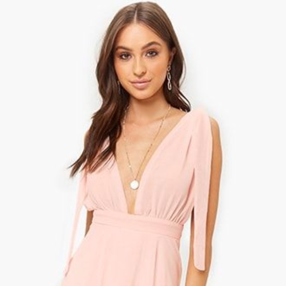 Forever 21 Plunging Self-Tie Chiffon Dress NWT